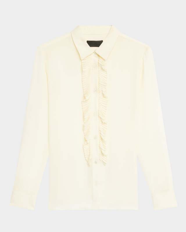 Danika Ruffle Button Down Silk Top
